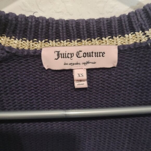 Juicy Couture y2k navy gold trim cardigan - Picture 9 of 10